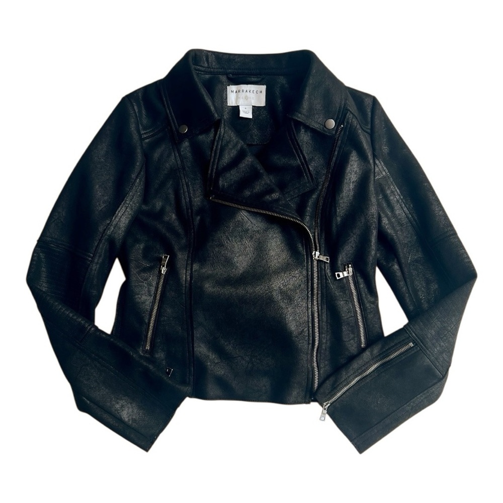 Marrakech Black Faux Leather Moto Jacket